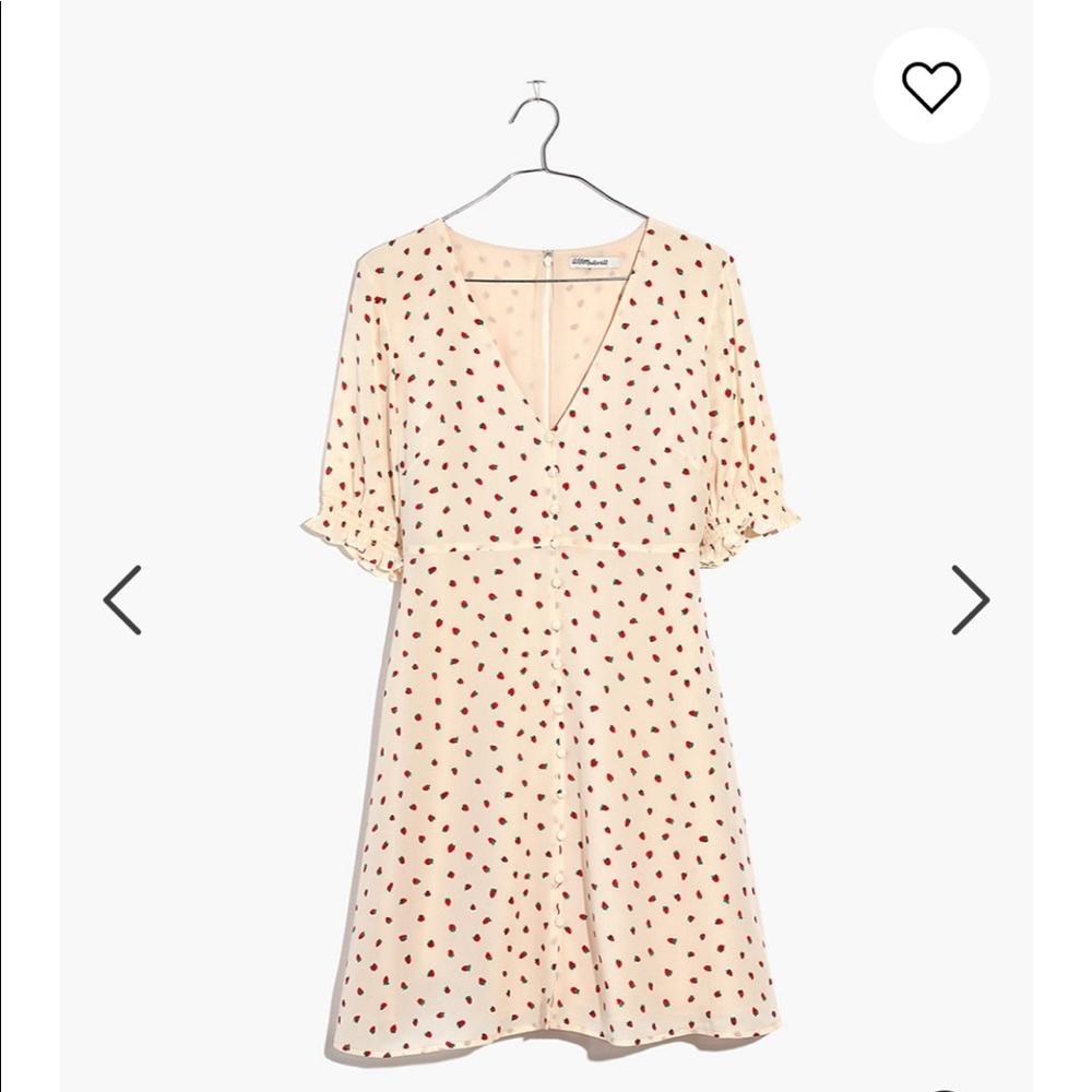 Madewell Strawberry Silk Button Front Dress